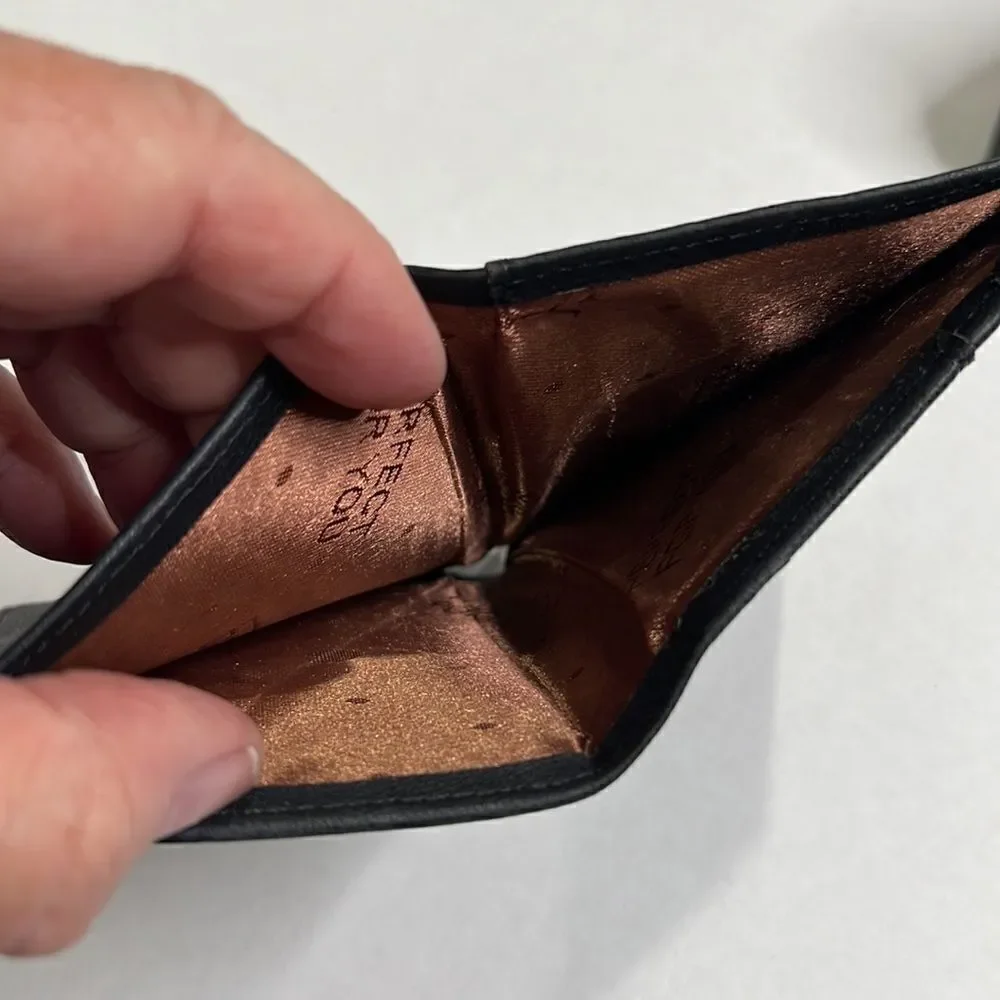 PFY Perfect for You Black Vegan Leather Wallet NWOT